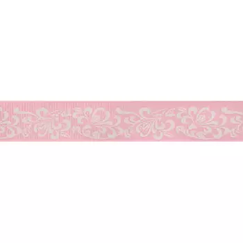 Лента репсовая 'Узор' 1,5см*22,86м (св.розовый)