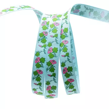 Лента репсовая 'Вьюнок', 16мм*22,5м (A5-081 голубой)