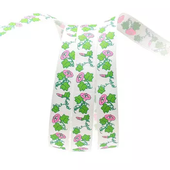 Лента репсовая PREMIUM 'Вьюнок', 16мм*22,5м (A5-001 белый)