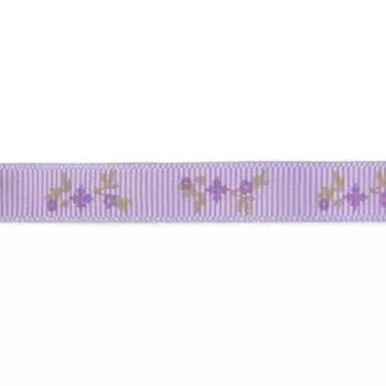 Лента репсовая 'Веточки', 10мм*22,5м (сиреневый)