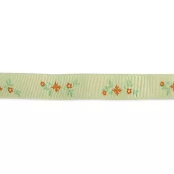 Лента репсовая 'Веточки', 15мм*22,5м (зеленый)