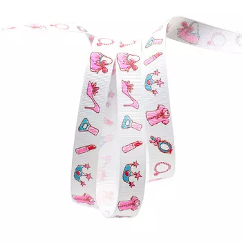 Лента репсовая PREMIUM 'Все для принцессы', 16мм*22,5м (A5-001 белый)