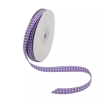 Лента 'Шотландка', 9 мм*25 м (053 сирень)
