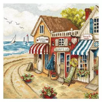 Leti905 Набор для вышивания LetiStitch 'Магазинчики у моря' 24*24см
