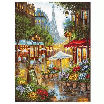 Leti923 Набор для вышивания LetiStitch 'Париж. Весенние цветы' 42*32см
