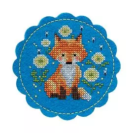 LP-F002 Набор для вышивания подставки под кружку на перфорированном фетре 'Лисёнок' диам 102мм