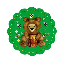 LP-F015 Набор для вышивания подставки под кружку на перфорированном фетре 'Сластёна' диам 102мм