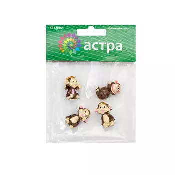 LR12B-K026 Набор декоративных украшений со стикером 'Обезьянки' 4 шт/упак