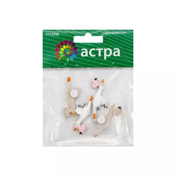 LR15-4586 Набор декоративных украшений со стикером 'Аист с младенцем', розовый, 4 шт/упак