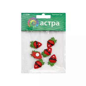 LR15-4611 Набор декоративных украшений со стикером 'Клубника в очках' 6 шт/упак