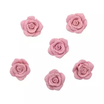 LR15-4622 Набор декоративных украшений со стикером 'Роза', розовый, 6 шт/упак