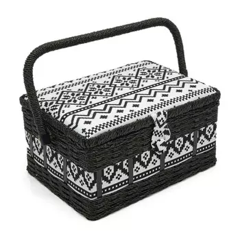 LY1632L PVC Tray Шкатулка средняя, декоративная, Черно-белый узор, 26*19*14,5см