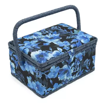 LY1633L HP Tray Шкатулка средняя, декоративная, Голубые цветы, 26*19*14,5см