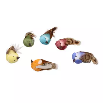 LY170223ABC/1-6 Птички с клипсой 4см ассорти Астра