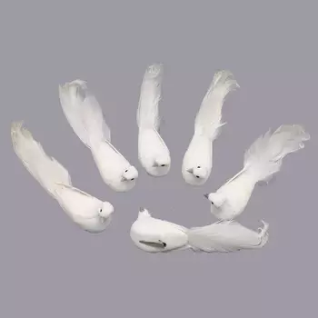 LY170385BC Голуби с клипсой 18,5см белый Астра