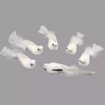 LYC19080 Голубь с клипсой 14см белый Астра