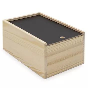 LYE015991 Шкатулка деревянная с выдвигающейся крышкой (сосна/мдф/фанера из тополя), 20*13*9см