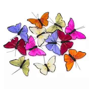 LYZ19043/1-6 Бабочки с клипсой 10,5см ассорти Астра