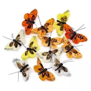 LYZ19058/1-6 Бабочки с клипсой 9,5см ассорти Астра