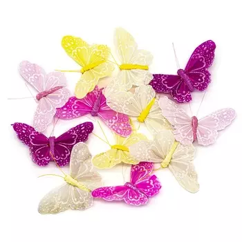 LYZ19071/1-6 Бабочки с клипсой 10см ассорти Астра