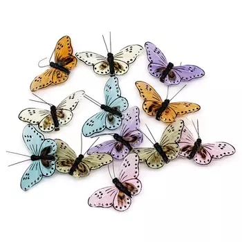 LYZ19091/1-6 Бабочки клипсой 9см ассорти Астра