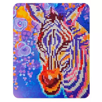 M017 Алмазная картина Color KIT 'Фиолетовая зебра' 17*21 см