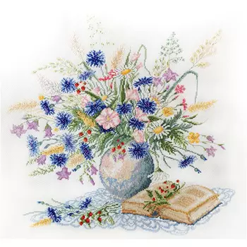 М096 Набор для вышивания RTO 'Букет синих васильков', 42х42 см