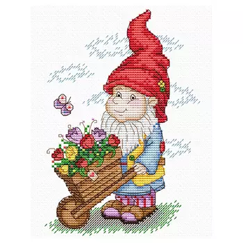 М-134 Набор для вышивания 'МП Студия' 'Гном в красном колпаке', 18*14 см