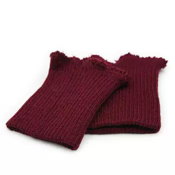 Манжет тонкий (30% шерсть, 70% акрил), 14 кл, 2*2, 6,5см*10см (347/7 бургундский)