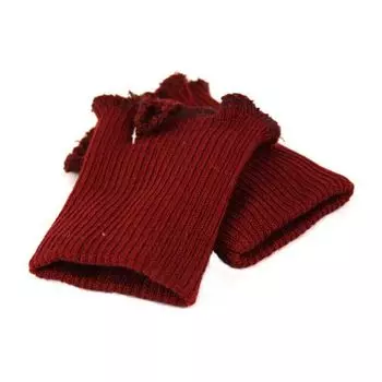 Манжет тонкий (30% шерсть, 70% акрил), 14 кл, 2*2, 6,5см*10см (446/2 портвейн)