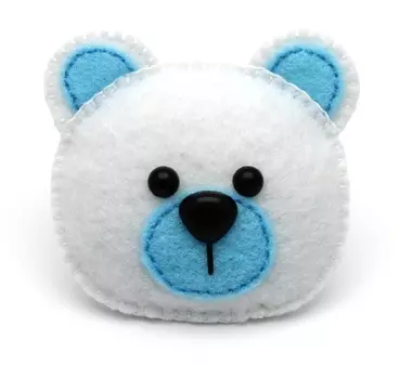 MB002 Набор для изготовления броши 'Мишка' белый