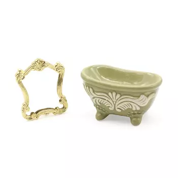 Мебель для ванной куклы, 2 предмета (ванна, зеркало), Астра