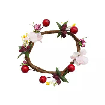 MH1-157 Декор для свечей 'Цветы и ягоды', D7.5x2.5см, 1шт, Astra&amp;Craft (F64 бордо)