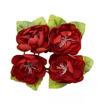 MH1-232 Набор декоративных цветов D=4,5*2,3см, 4шт, Astra&amp;Craft (TA001 красный)
