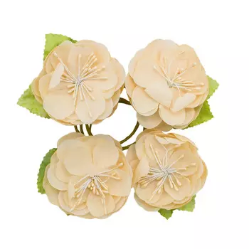MH1-232 Набор декоративных цветов D=4,5*2,3см, 4шт, Astra&amp;Craft (TD049 кремовый)