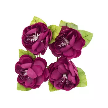 MH1-232 Набор декоративных цветов D=4,5*2,3см, 4шт, Astra&amp;Craft (F224 фуксия)