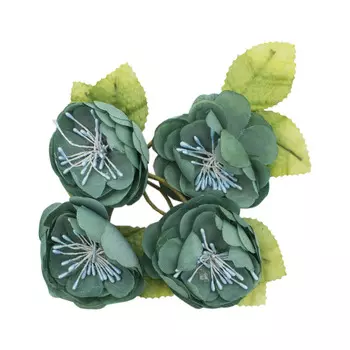 MH1-232 Набор декоративных цветов D=4,5*2,3см, 4шт, Astra&amp;Craft (F192 бирюзовый)