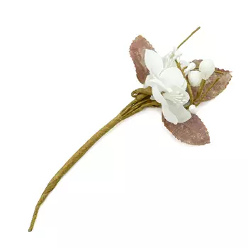 MH1-95 Декоративный букетик 'Манголия' D3*3*H14см, 1шт, Astra&amp;Craft (E01 белый)