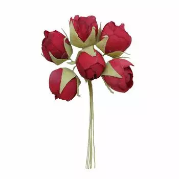 MH1-99 Набор декоративных букетов 'Роза' D2*3*H10см, 6шт, Astra&amp;Craft (F01 красный)