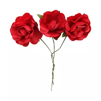 MH3-2188 Набор декоративных цветов D=3*1,5см, 12шт, Astra&amp;Craft (E20 красный)