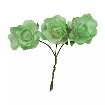 MH3-2188 Набор декоративных цветов D=3*1,5см, 12шт, Astra&amp;Craft (E05 светло-зеленый)