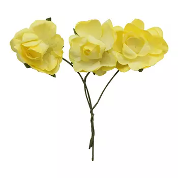 MH3-2188 Набор декоративных цветов D=3*1,5см, 12шт, Astra&amp;Craft (E13 желтый)