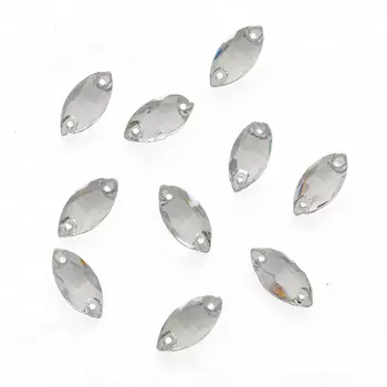 МИ001НН715 Хрустальные стразы миндаль белый(без покрытия) 7*15мм, 10шт/упак Astra&amp;Craft