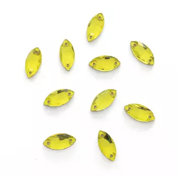 МИ002НН715 Хрустальные стразы миндаль желтый (без покрытия) 7*15мм, 10шт/упак Astra&amp;Craft