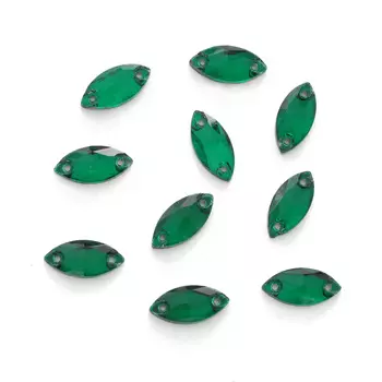 МИ004НН715 Хрустальные стразы миндаль изумруд (без покрытия) 7*15мм, 10шт/упак Astra&amp;Craft