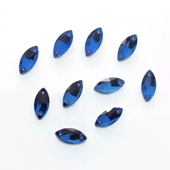 МИ005НН715 Хрустальные стразы миндаль сапфир (без покрытия) 7*15мм, 10шт/упак Astra&amp;Craft