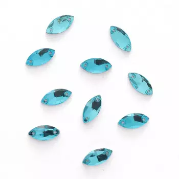 МИ006НН715 Хрустальные стразы миндаль голубой (без покрытия) 7*15мм, 10шт/упак Astra&amp;Craft