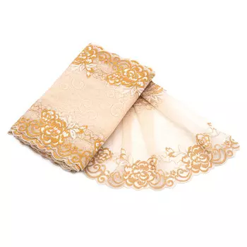 ML00626 Эластичное кружево 26,5 см*10 м (бежево-желтый)