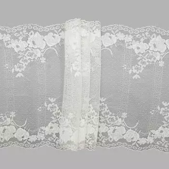 ML00641 Кружево эластичное 21,5см*10м, белый