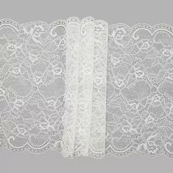 ML00647 Кружево эластичное 23см*10м, белый